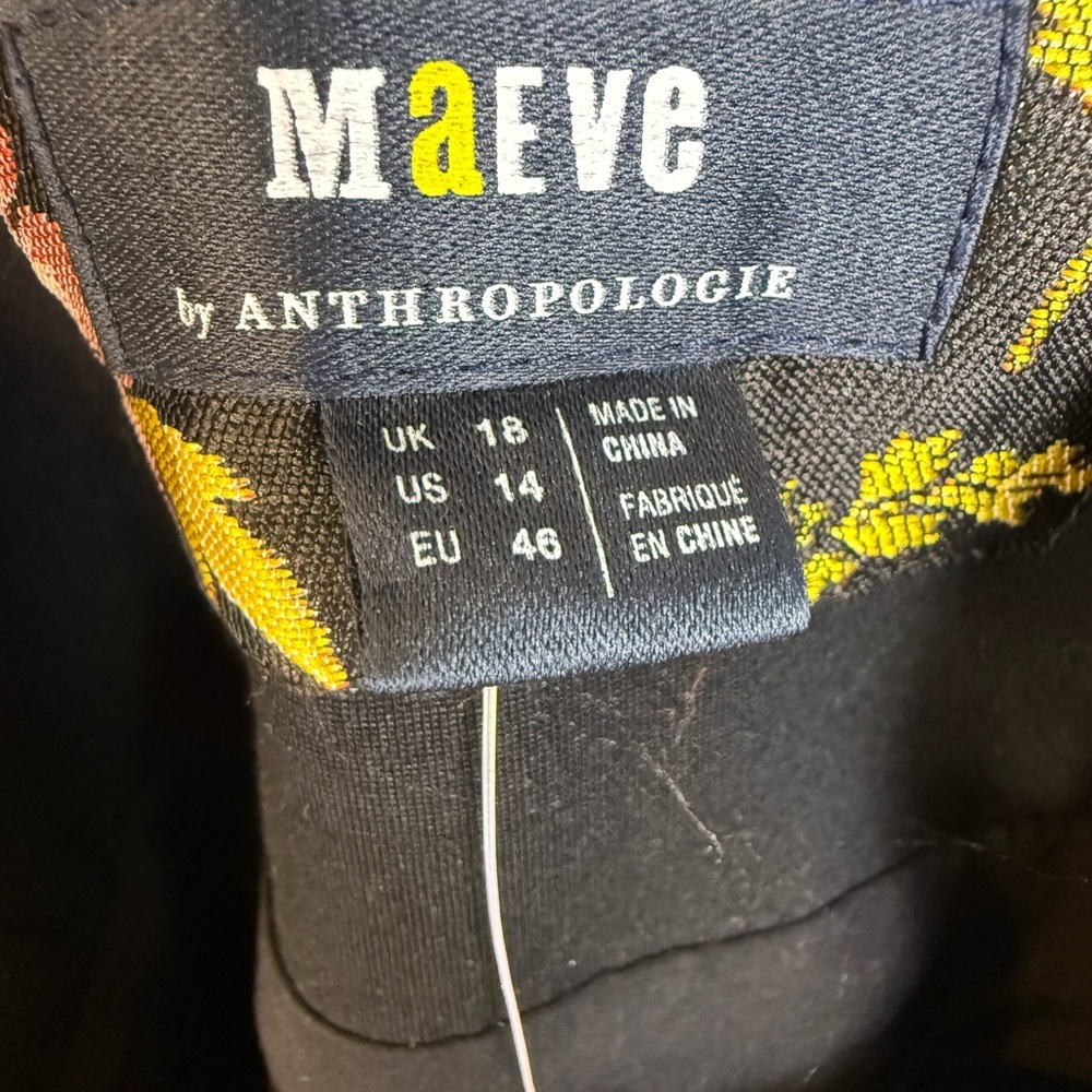 Maeve Anthropologie square neck brocade dress NWT size 14 - Picture 8 of 12
